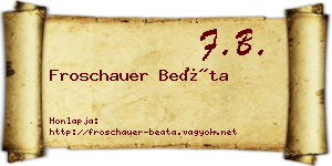 Froschauer Beáta névjegykártya